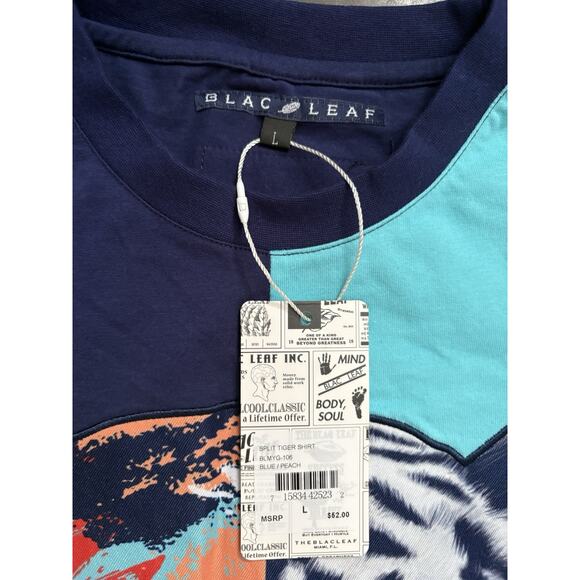 BLACK LEAF SPLIT TIGER SHIRT MENS SZ LARGE MULTI-COLOR - Picture 6 of 11